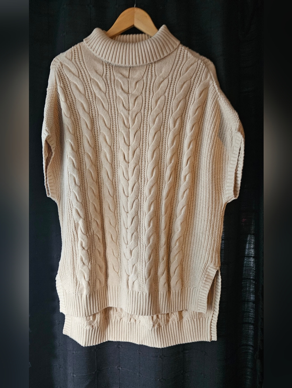 Pact Organic Cotton Heavyweight Cable Knit Poncho Sweater Vest